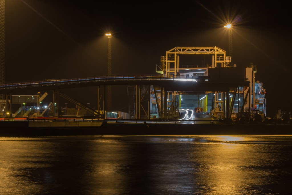 Unloading ferry at Aarhus docks
